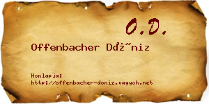 Offenbacher Döniz névjegykártya